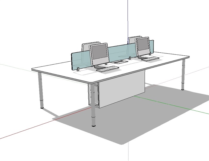 某室内办公桌素材su模型(3)