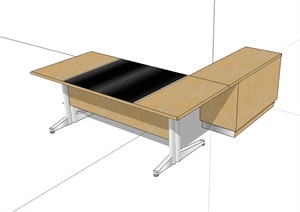某室内详细的办公桌素材设计SU(草图大师)模型