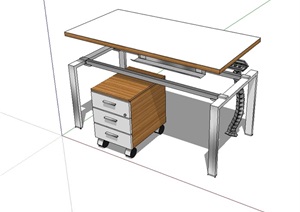 某现代办公桌素材SU(草图大师)模型