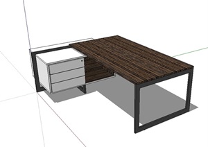 某现代室内办公桌素材设计SU(草图大师)模型