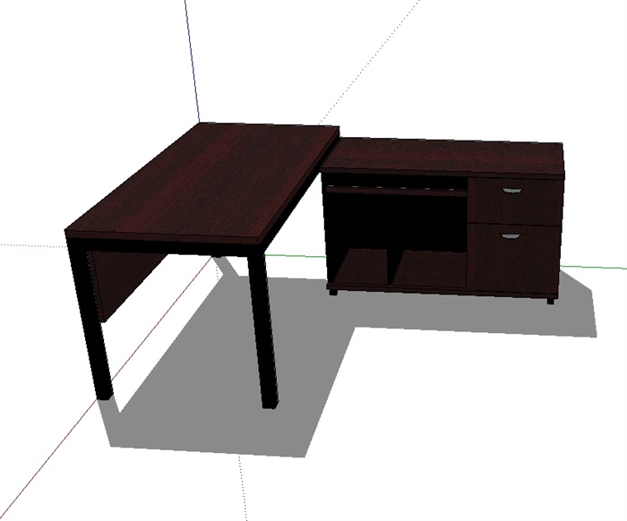 现代办公桌子素材设计su模型(3)
