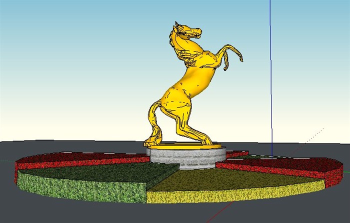 马匹雕塑景观小品雕塑su模型(2)