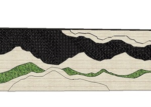 中式风格景观墙素材设计SU(草图大师)模型
