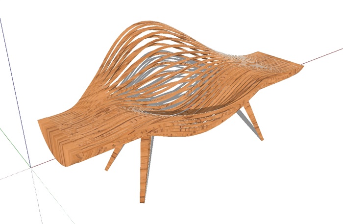 现代异形景观座椅设计su模型(2)