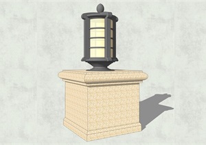 现代风格矮灯柱景灯设计SU(草图大师)模型