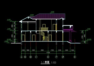 独栋简单别墅建筑设计cad方案