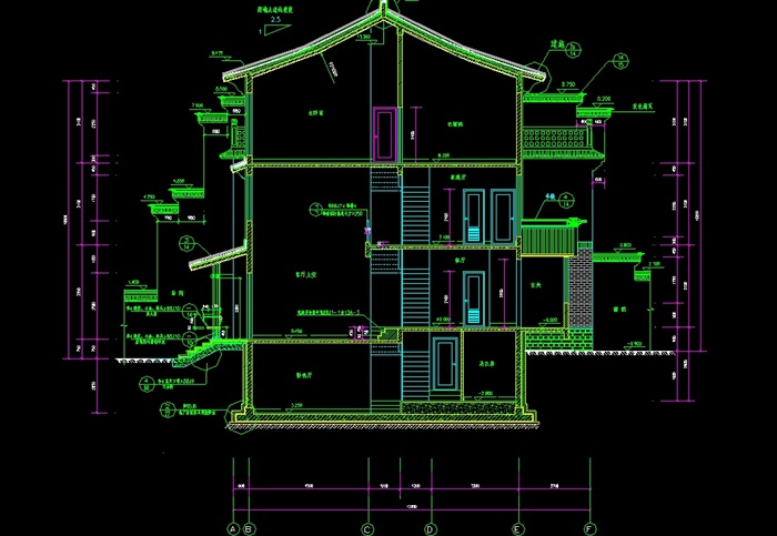 某高档别墅详细建筑设计cad施工图(2)