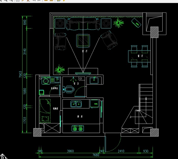 二层欧式别墅设计室内设计cad施工图实景照片(6)