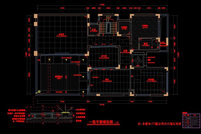 欧式三层别墅室内设计施工图(3)