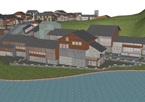 新中式乡村民宿旅游区规划设计方案SU(草图大师)模型