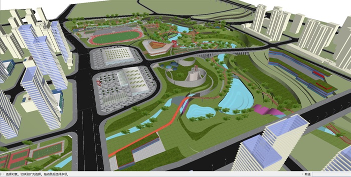 现代山地体育公园景观设计方案ＳＵ模型(2)