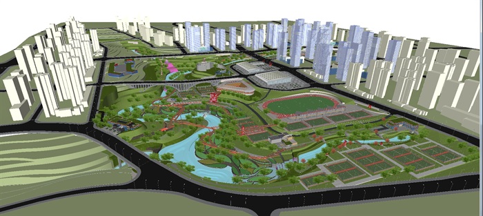 现代山地体育公园景观设计方案ＳＵ模型(4)