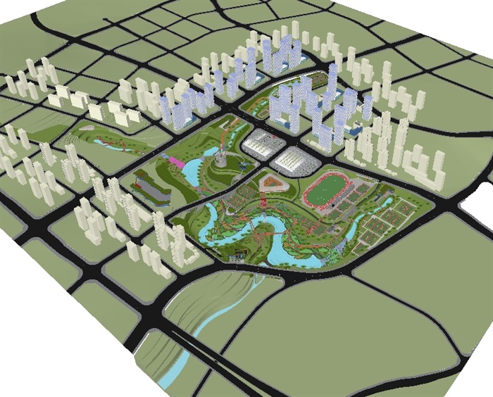 现代山地体育公园景观设计方案ＳＵ模型(10)