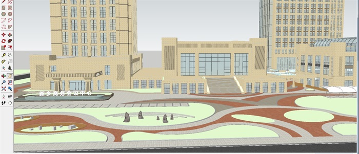 现代新乡商务中心建筑与景观规划方案ＳＵ设计模型(2)