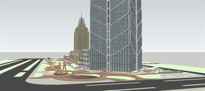 现代新乡商务中心建筑与景观规划方案ＳＵ设计模型(5)