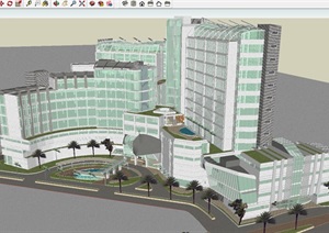 现代综合医院建筑方案ＳＵ设计模型