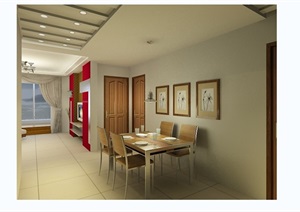 两居现代风格住宅室内空间设计cad施工图附效果图