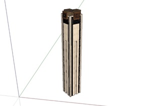 园林景观中式景观柱设计SU(草图大师)模型