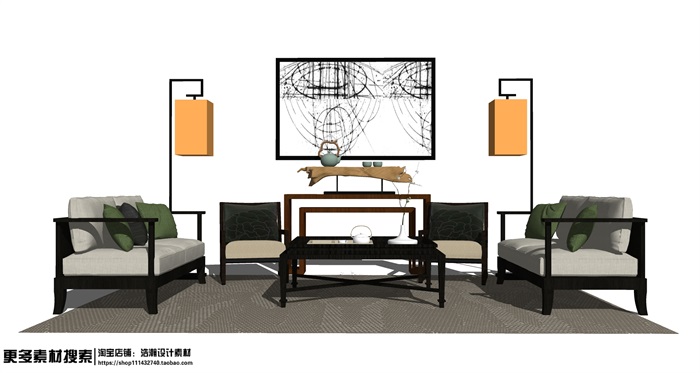 10个室内沙发家具组件ＳＵ模型1(1)