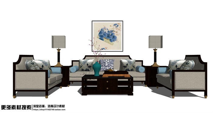 10个室内沙发家具组件ＳＵ模型1(2)
