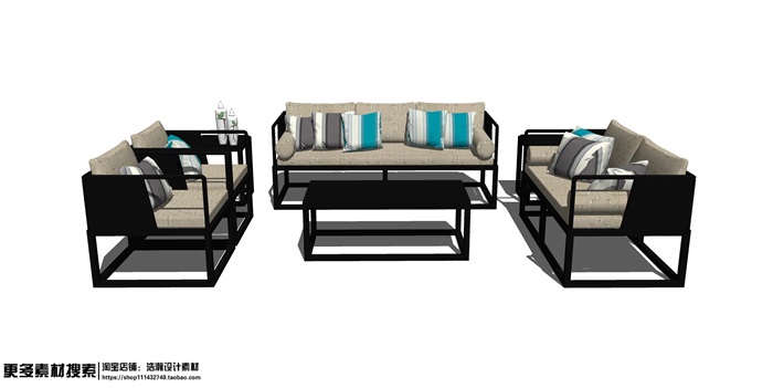 10个室内沙发家具组件ＳＵ模型1(8)