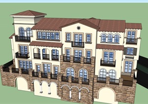 托斯卡纳洋房住宅建筑SU(草图大师)模型
