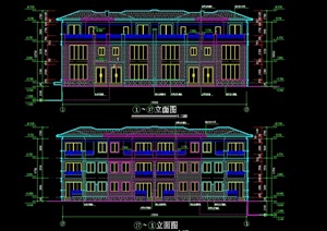 某欧式详细的合院别墅设计cad施工图