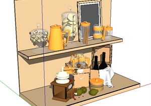 某厨房空间厨具素材设计SU(草图大师)模型