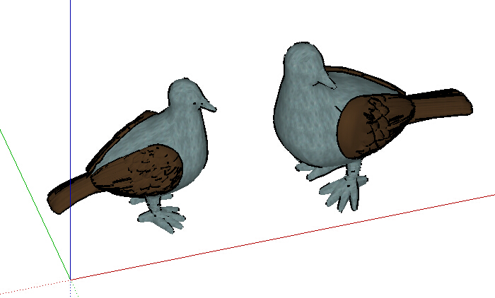 两只鸽子设计su模型