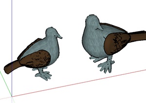 两只鸽子设计SU(草图大师)模型