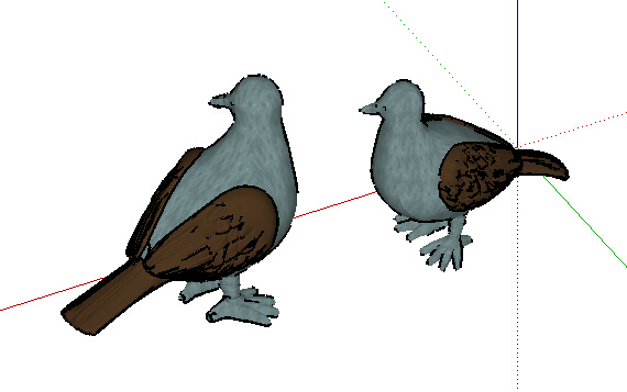 两只鸽子设计su模型