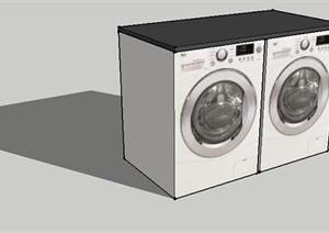 简洁滚筒洗衣机SU(草图大师)模型
