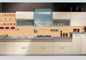 某详细的厨房橱柜SU(草图大师)模型