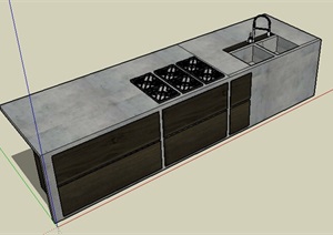 厨房橱柜详细素材SU(草图大师)模型