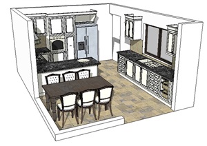 厨房橱柜素材设施设计SU(草图大师)模型