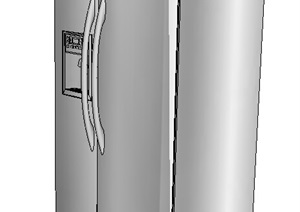 双开门详细冰箱素材设计SU(草图大师)模型