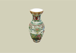 陶瓷彩绘花瓶摆件设计SU(草图大师)模型