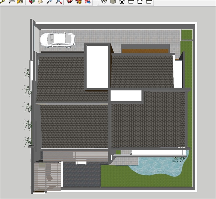 新中式两层别墅建筑设计su模型附cad平面图(3)