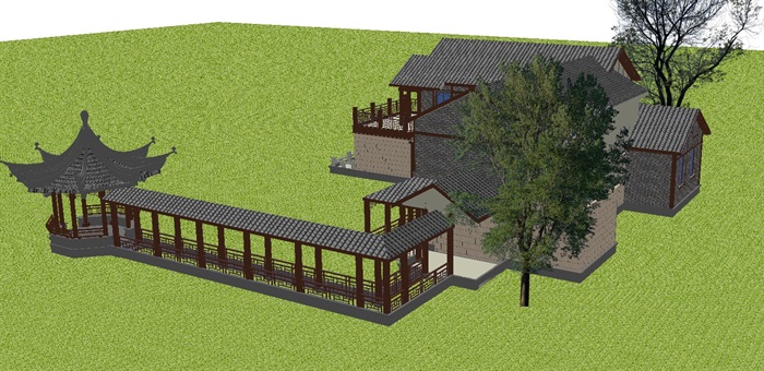 古典中式别墅庄园ＳＵ模型(2)