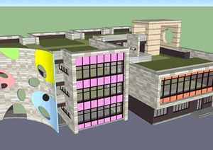 15个幼儿园教学办公楼建筑设计方案ＳＵ模型