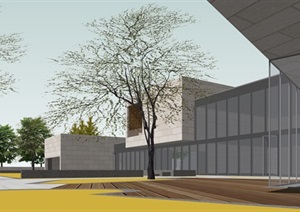 现代美术展览馆建筑设计方案ＳＵ模型