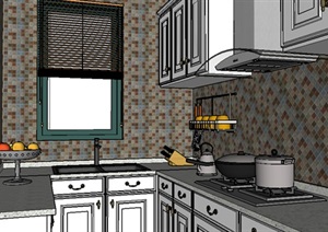 住宅室内空间厨房SU(草图大师)模型