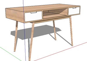 现代详细完整的木质桌子素材设计SU(草图大师)模型