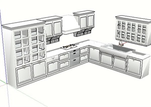 无材质贴图橱柜素材设计SU(草图大师)模型