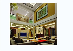 现代风格三居住宅室内设计cad施工图含效果图