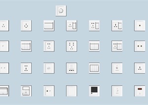 多种不同的开关插座设计SU(草图大师)模型