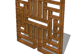 木质窗子素材设计SU(草图大师)模型