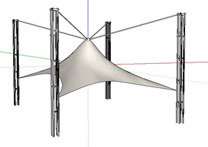 张拉膜雨棚素材设计SU(草图大师)模型