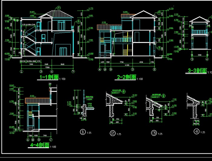 40套别墅设计cad方案设计图(4)