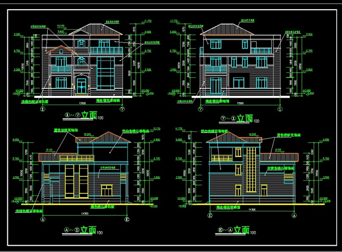 40套别墅设计cad方案设计图(3)